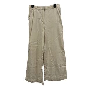 Max Studio London Womens Linen Blend Wide Leg Pants Beige Tan 4701L00 L